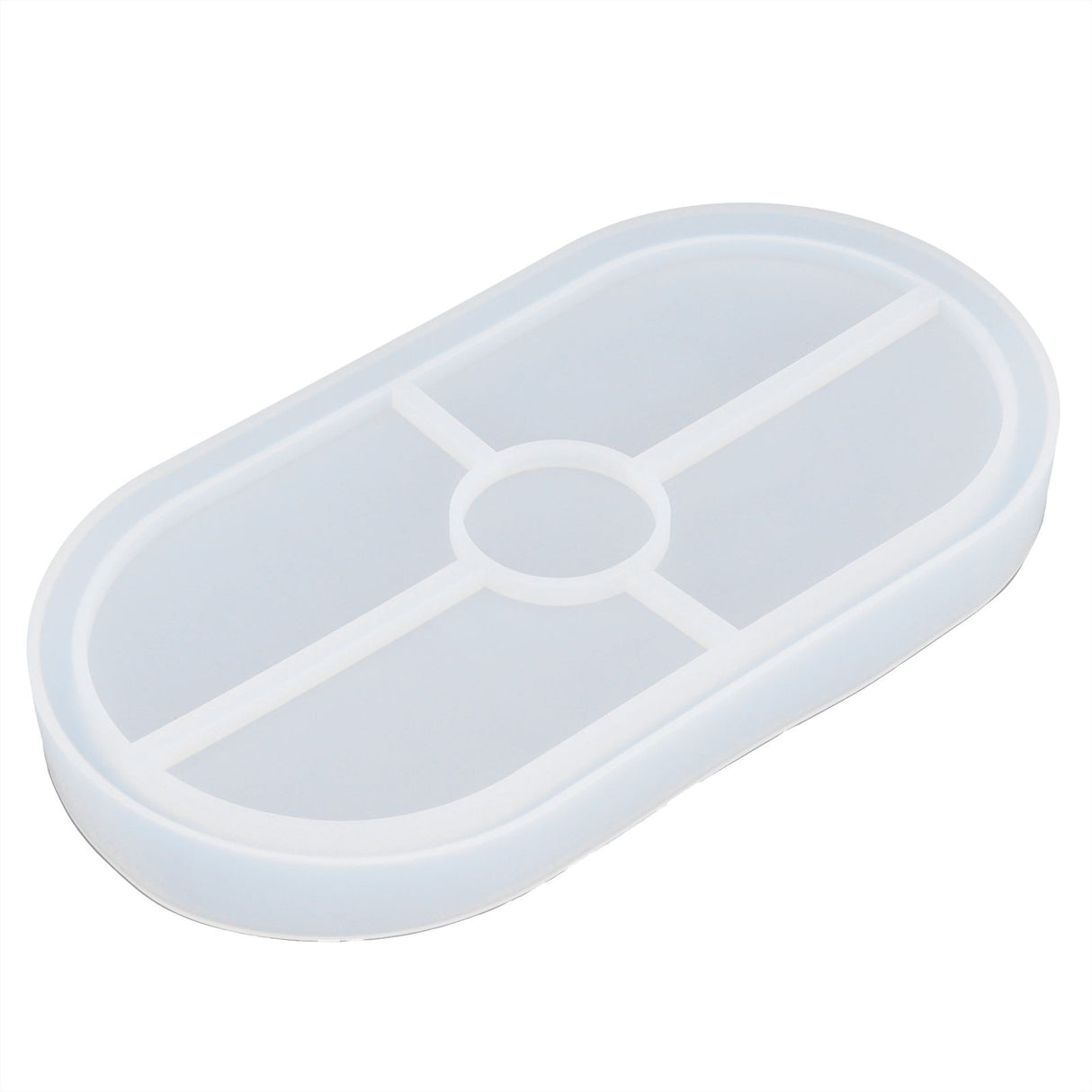 DIY Silicone Mold Oval Crystal Epoxy Resin Tea Coaster Mold for Home Kitchen Bakery