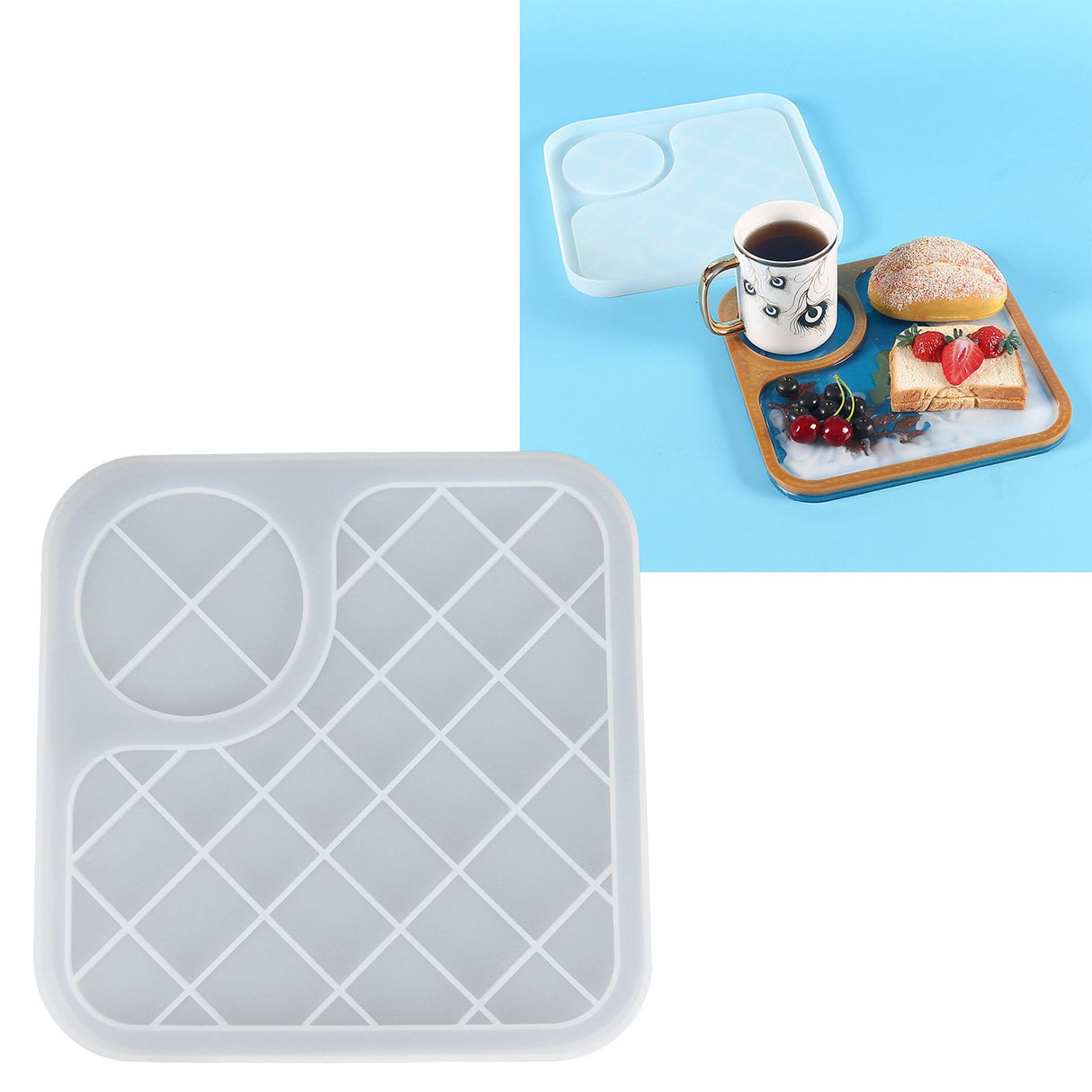 Silicone Mold Translucent Epoxy Resin Drop Glue Tray Tool for DIY Baking Decoration MakingLarge