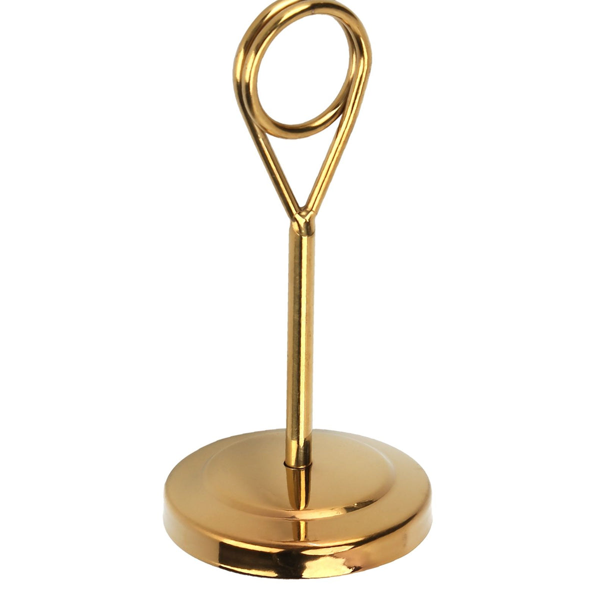 Table Number Holder Stainless Steel Durable Fade Resistant Lightweight Picture Clip for Hotel Restaurant10.5cm Gold