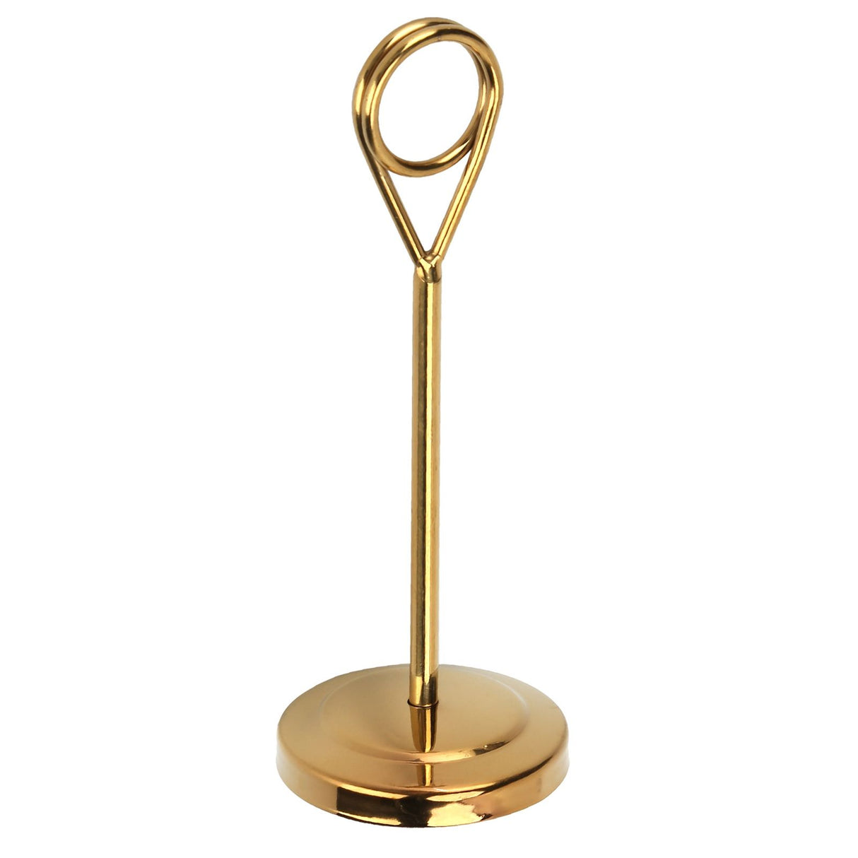Table Number Holder Stainless Steel Durable Fade Resistant Lightweight Picture Clip for Hotel Restaurant15.5cm Gold