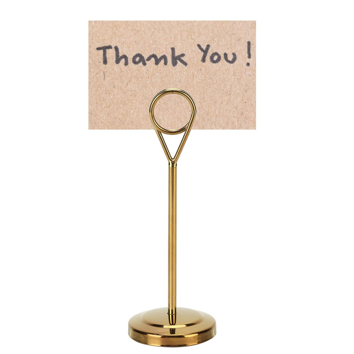 Table Number Holder Stainless Steel Durable Fade Resistant Lightweight Picture Clip for Hotel Restaurant15.5cm Gold