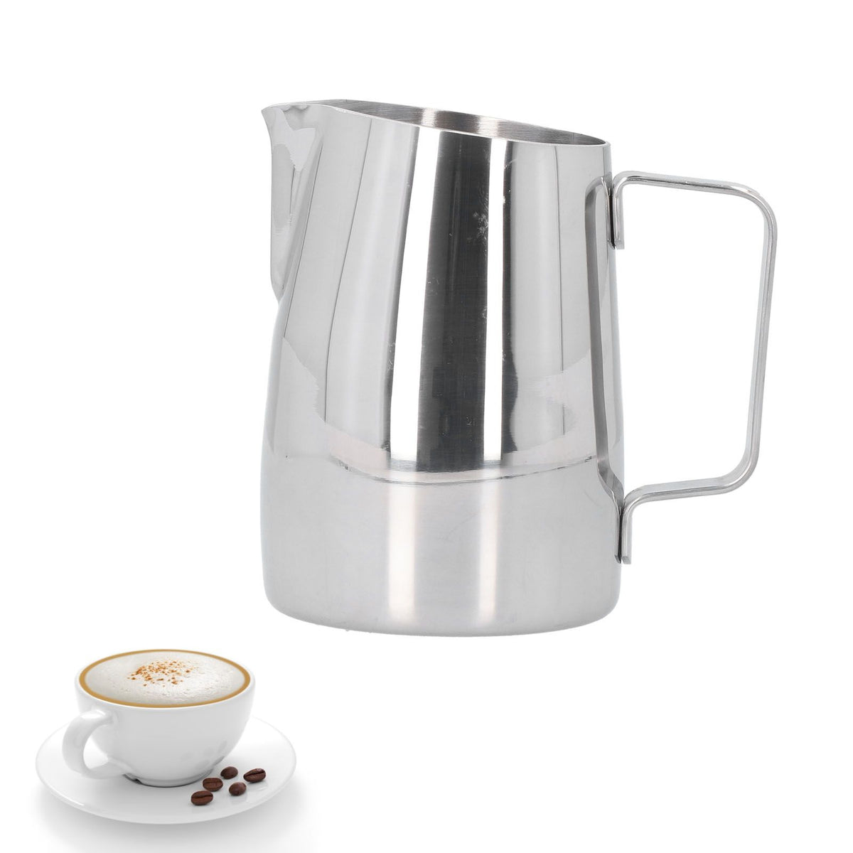 400ml 304 Stainless Steel Coffee Jug Oblique Mouth Milk Frothing Jug for Home Kitchen
