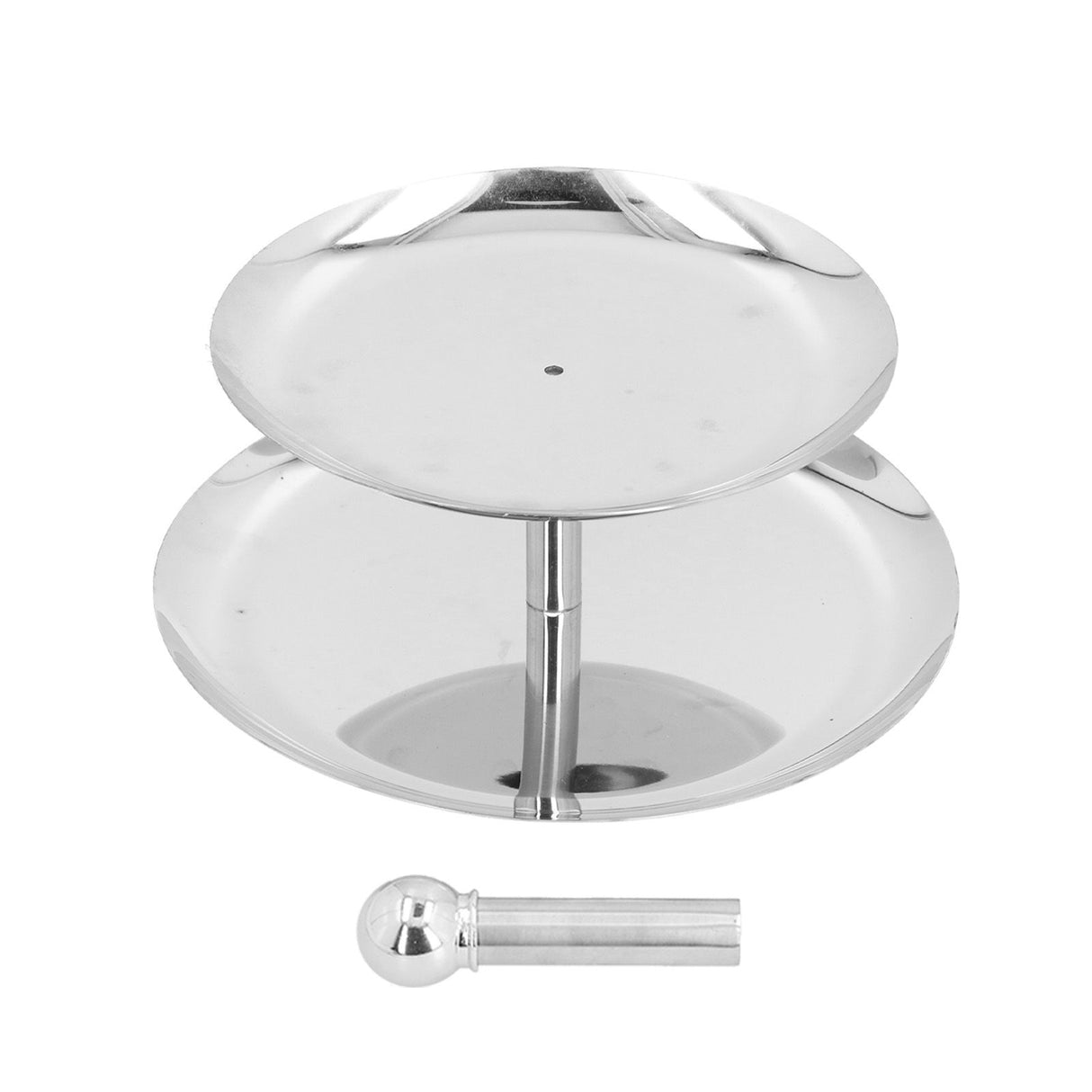 Fruit Tray Stainless Steel 2 Layers Multifunctional Durable Self Service Cupcake Stand for Home Hotel