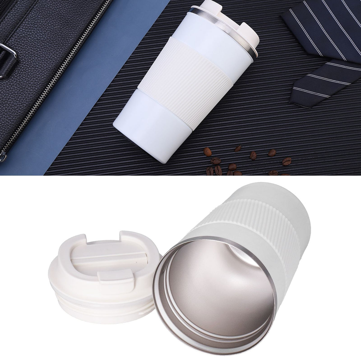 380ML Thermal Travel Mug Insulated Cup Portable Stainless Steel Vacuum Coffee Mug for Outdoor CarCoffee Cup