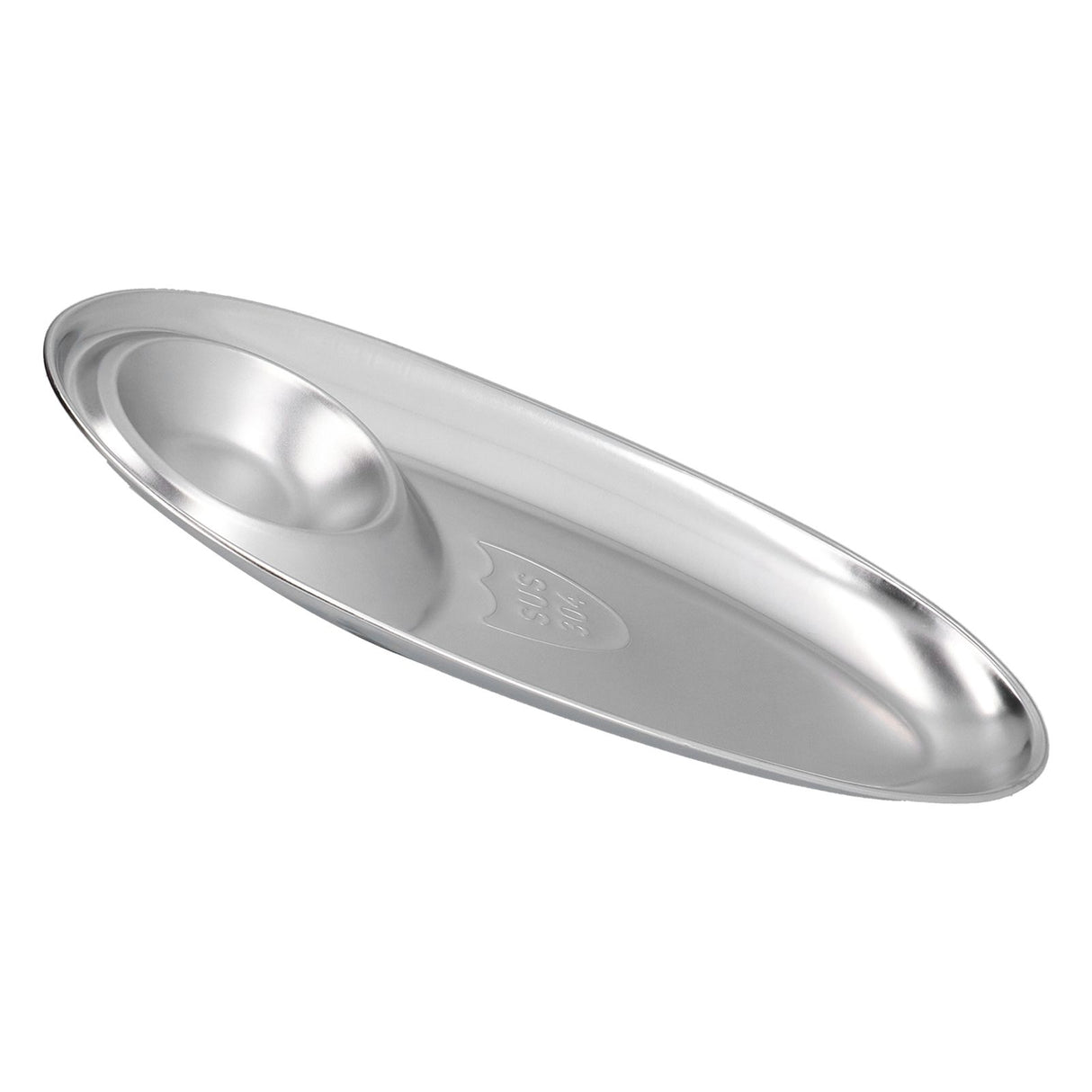 304 Stainless Steel Snack Plate Silver Oval Divided Spice Dish for Home Outdoor CampingS