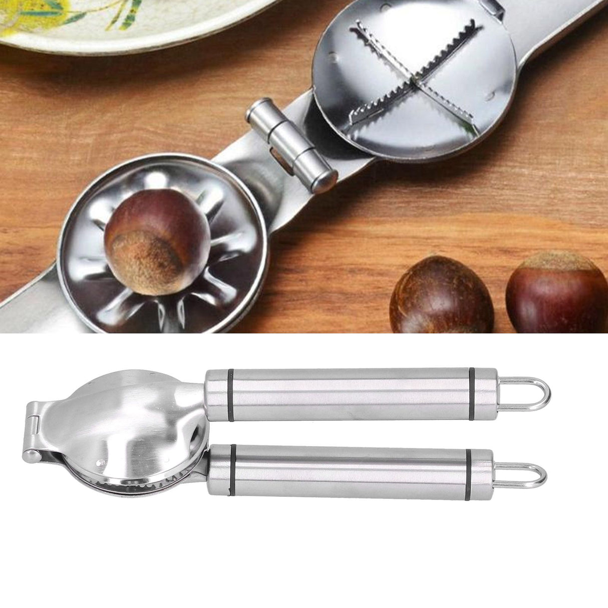 Chestnut Clip Stainless Steel Cross Shaped Portable Manual Walnut Opener for Home Restaurant
