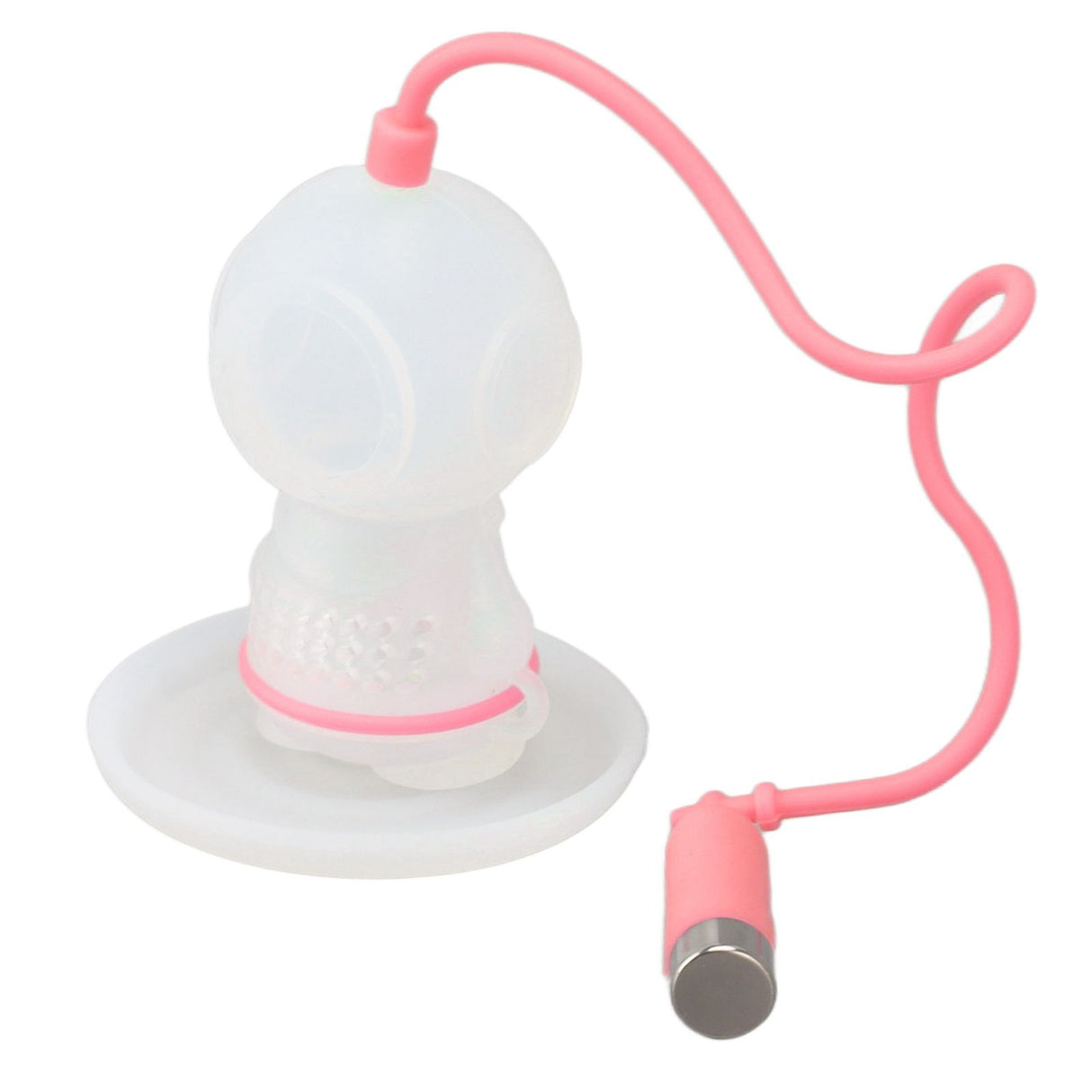 Silicone Tea Infuser Cute Diver Shape Loose Tea Leaf Filter Tea Diffuser Strainer with Chain and Drip Tray for Home Pink