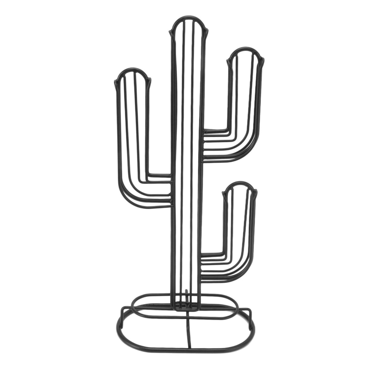 Cactus Shaped Coffee Pod Holder Home Black Iron Coffee Capsule Storage Stand Organizer Holds 48 Coffee Pods