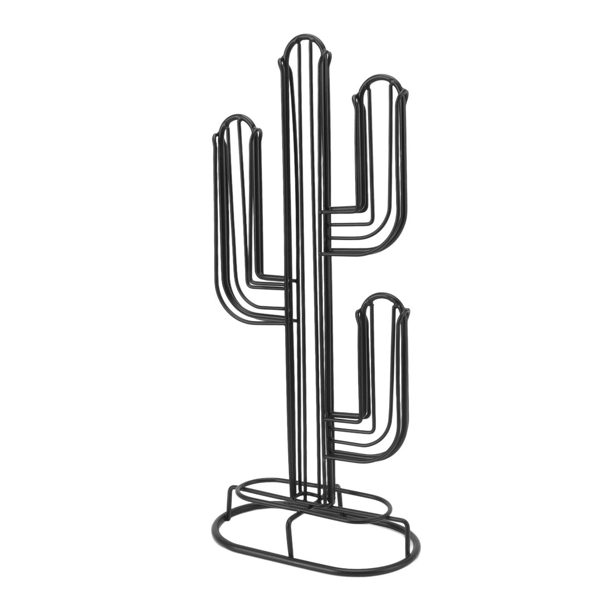 Cactus Shaped Coffee Pod Holder Home Black Iron Coffee Capsule Storage Stand Organizer Holds 48 Coffee Pods