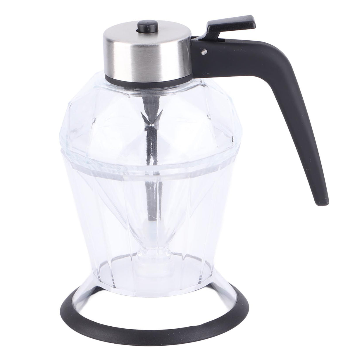 Diamond Honey Bottle Press Type Transparent Glass 200ml Handheld Oil Dispenser for Soy Sauce