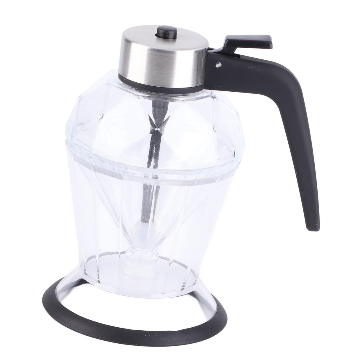 Diamond Honey Bottle Press Type Transparent Glass 200ml Handheld Oil Dispenser for Soy Sauce