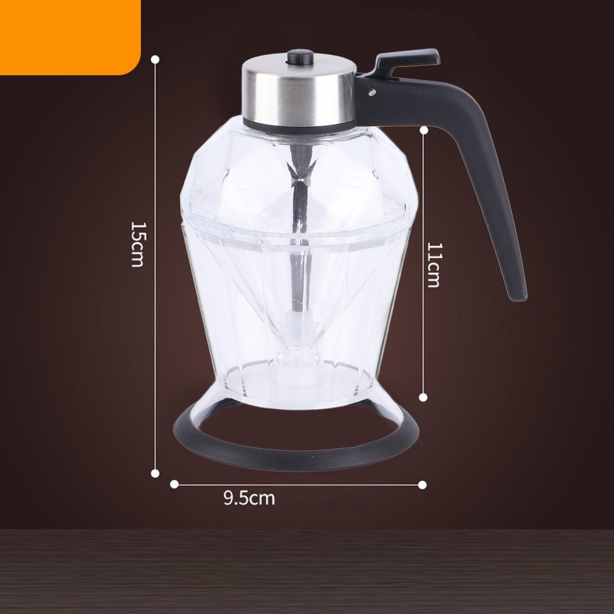 Diamond Honey Bottle Press Type Transparent Glass 200ml Handheld Oil Dispenser for Soy Sauce