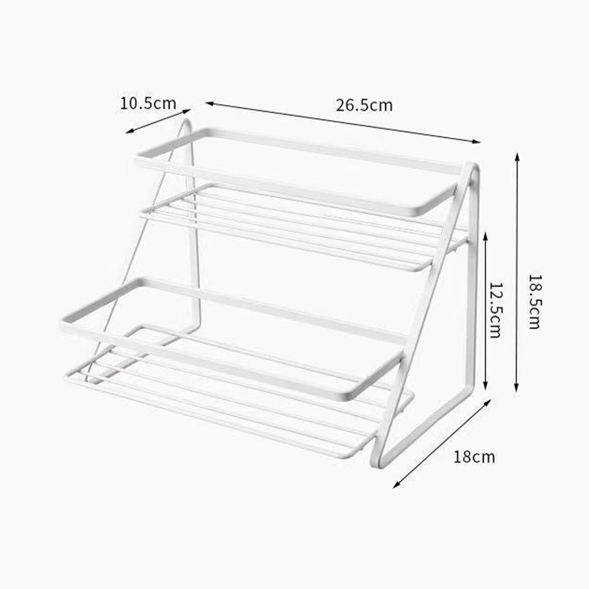 Kitchen Countertop Storage Rack Space Saving Multifunctional 2 Tiers Spice Toiletries Makeup Counter Standing Shelf White