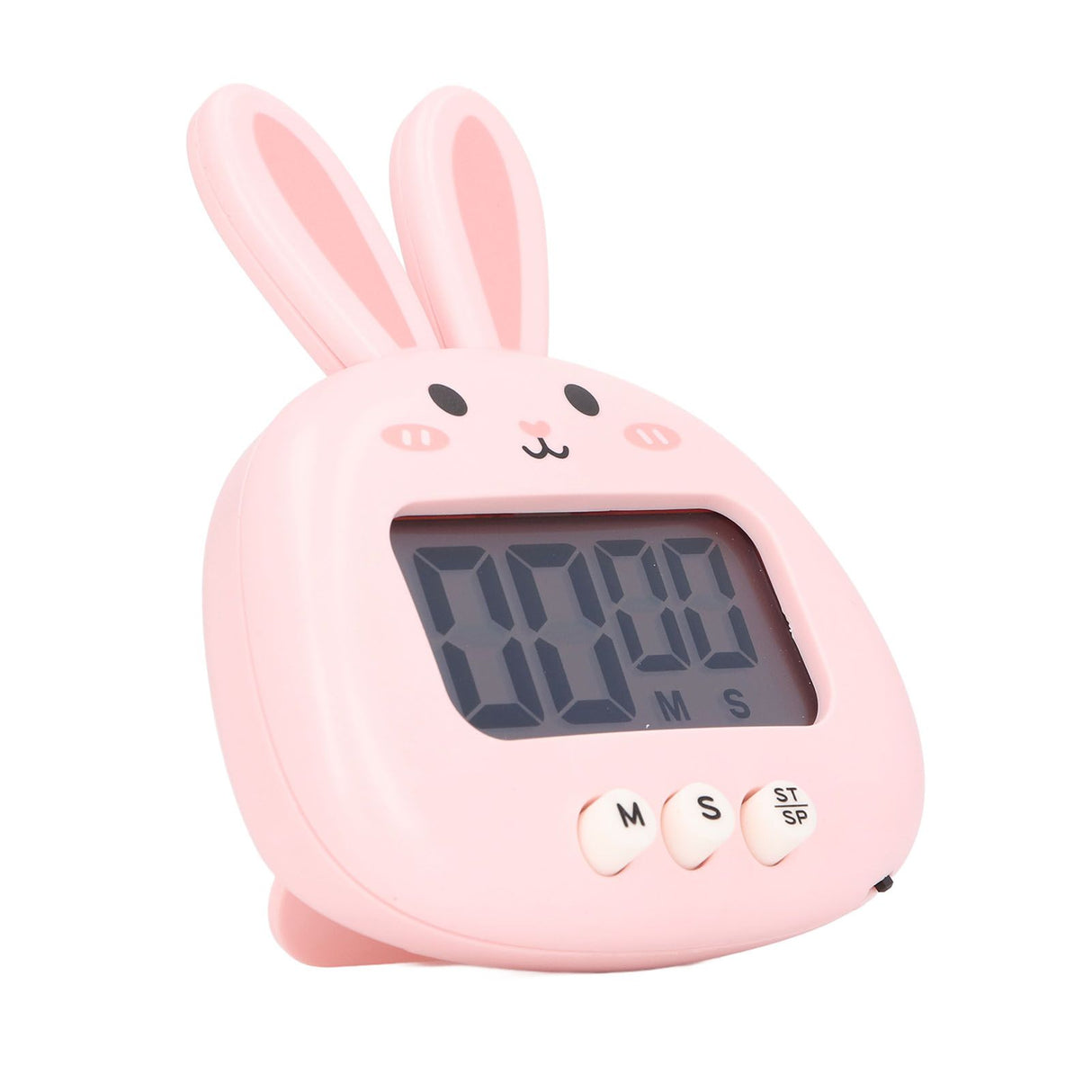 Cartoon Digital Timer ABS Portable Lightweight Simple To Use Cute Cartoon Timer for Kitchen Cooking Pink Rabbit
