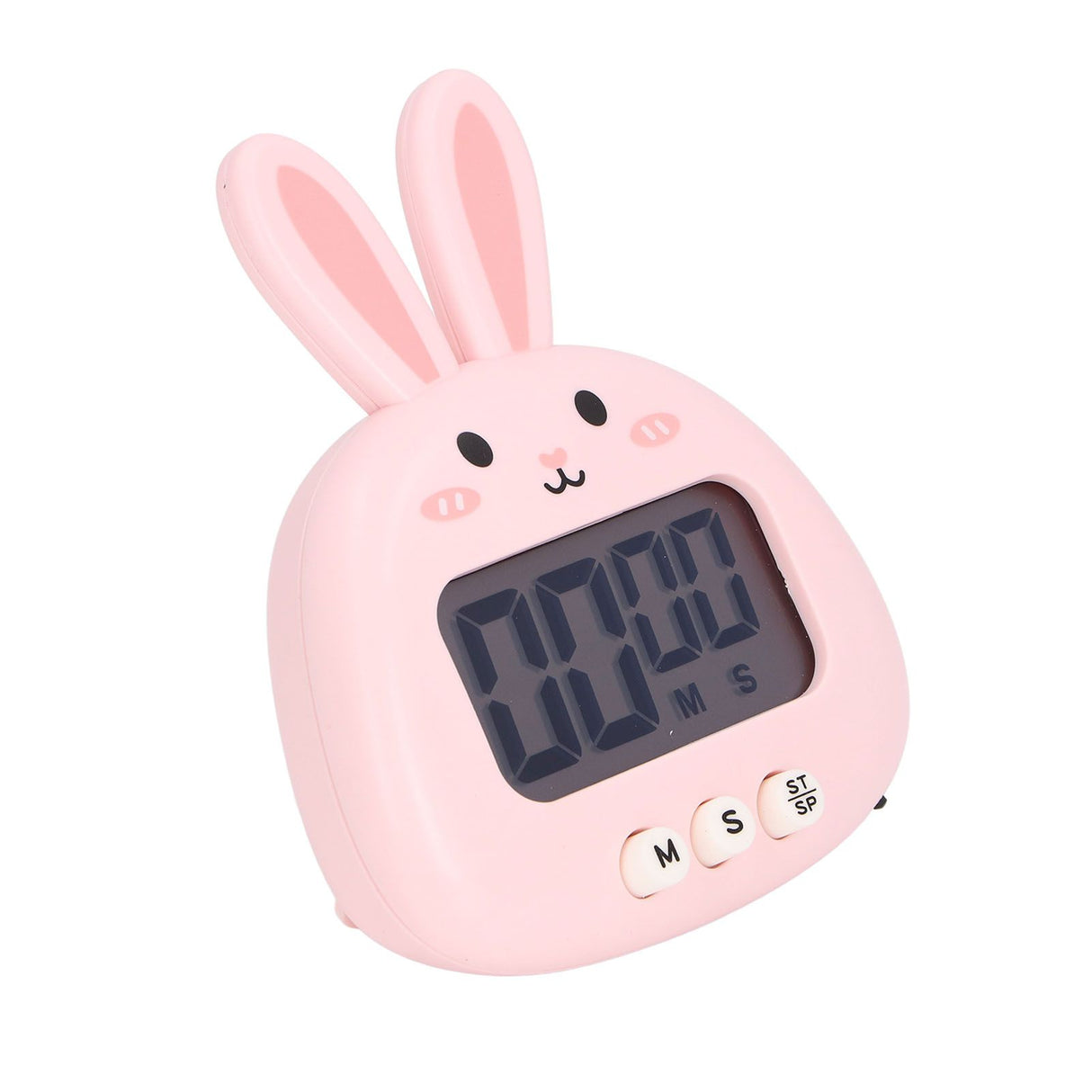 Cartoon Digital Timer ABS Portable Lightweight Simple To Use Cute Cartoon Timer for Kitchen Cooking Pink Rabbit