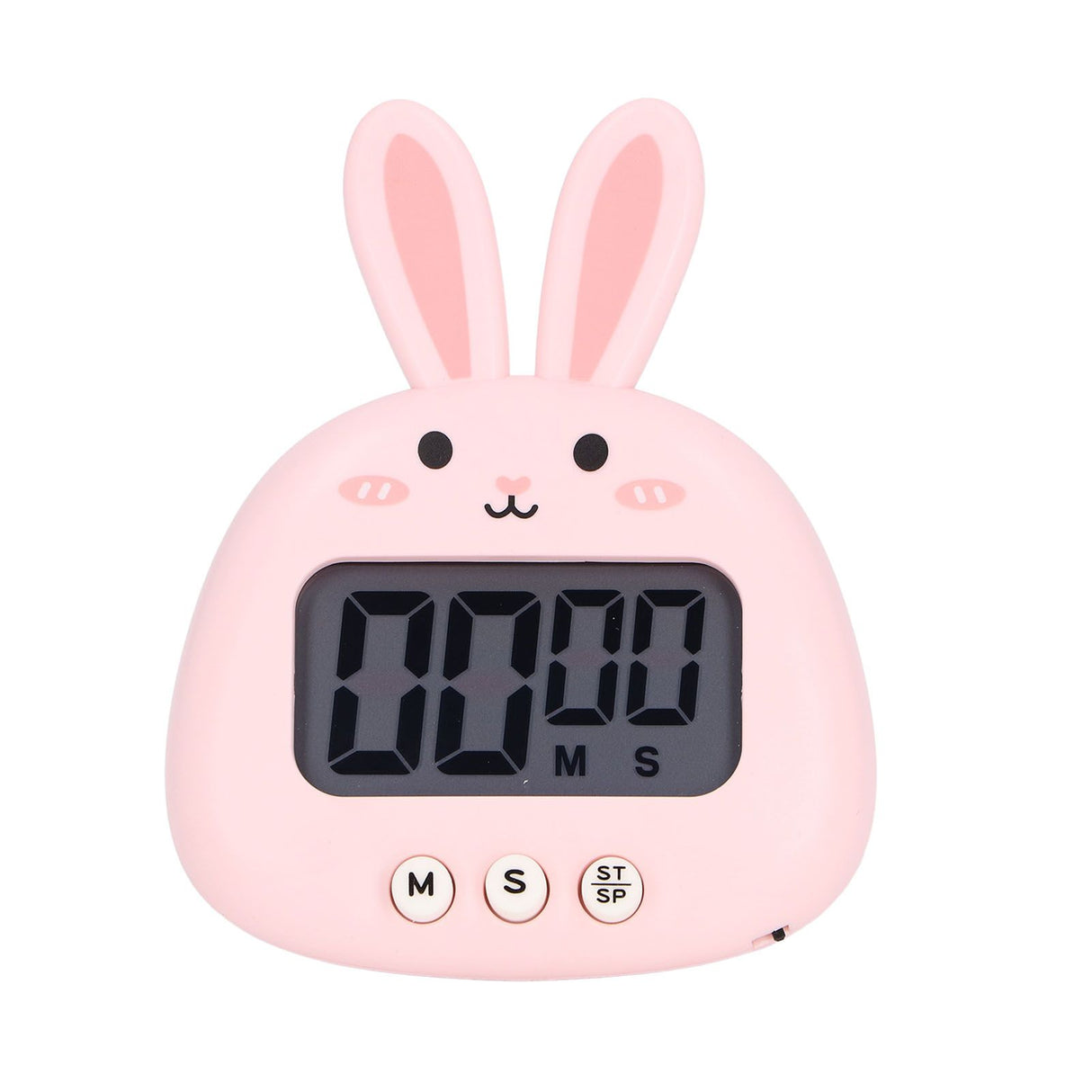 Cartoon Digital Timer ABS Portable Lightweight Simple To Use Cute Cartoon Timer for Kitchen Cooking Pink Rabbit