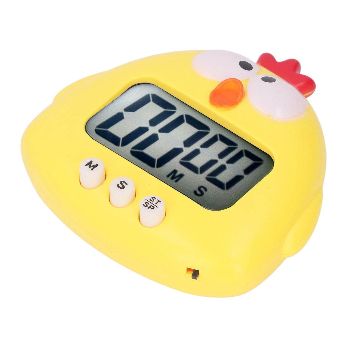 Digital Kitchen Timer Countup Countdown Cartoon Animal Sound Flash Alert Easy Operation with Stand for Cooking Teaching Yellow Chick