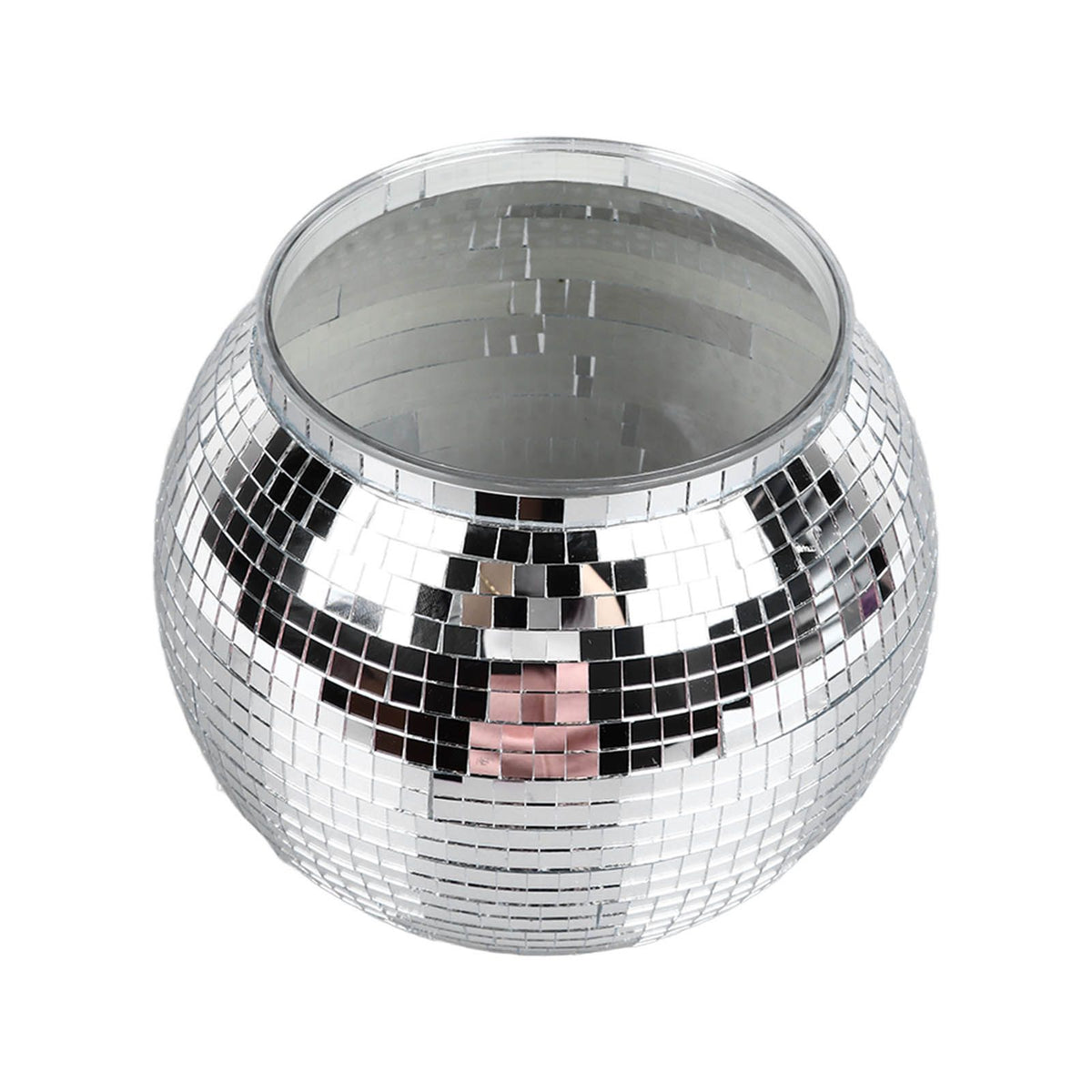Disco Ball Ice Bucket Plastic Large Capacity Party Drink Bucket for Beer Cocktail Wine Silver
