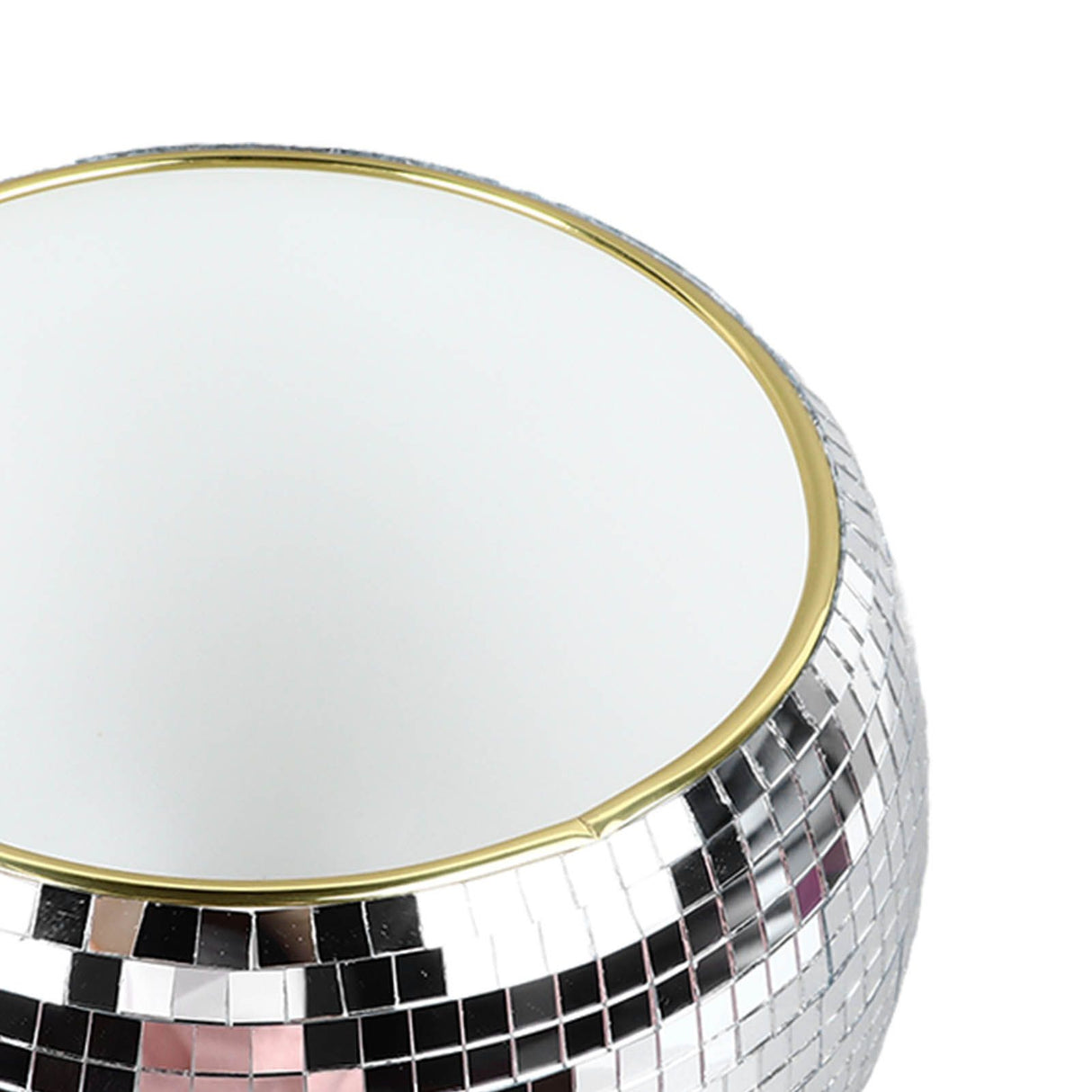 Ball Ice Bucket Plastic Beverage Tub Mirror Party Decor Bucket for Wine Cold Drinks Milky White Gold Edges