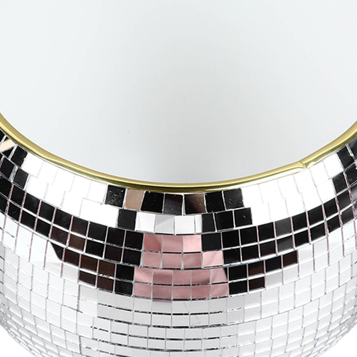 Ball Ice Bucket Plastic Beverage Tub Mirror Party Decor Bucket for Wine Cold Drinks Milky White Gold Edges