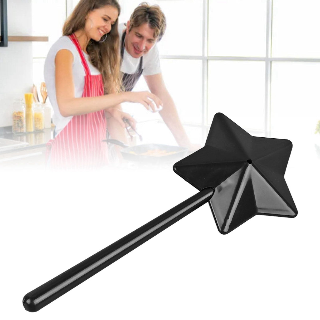 Salt and Pepper Shaker Wand Plastic Cute Practical Pentagram Shape Salt Dispenser Black