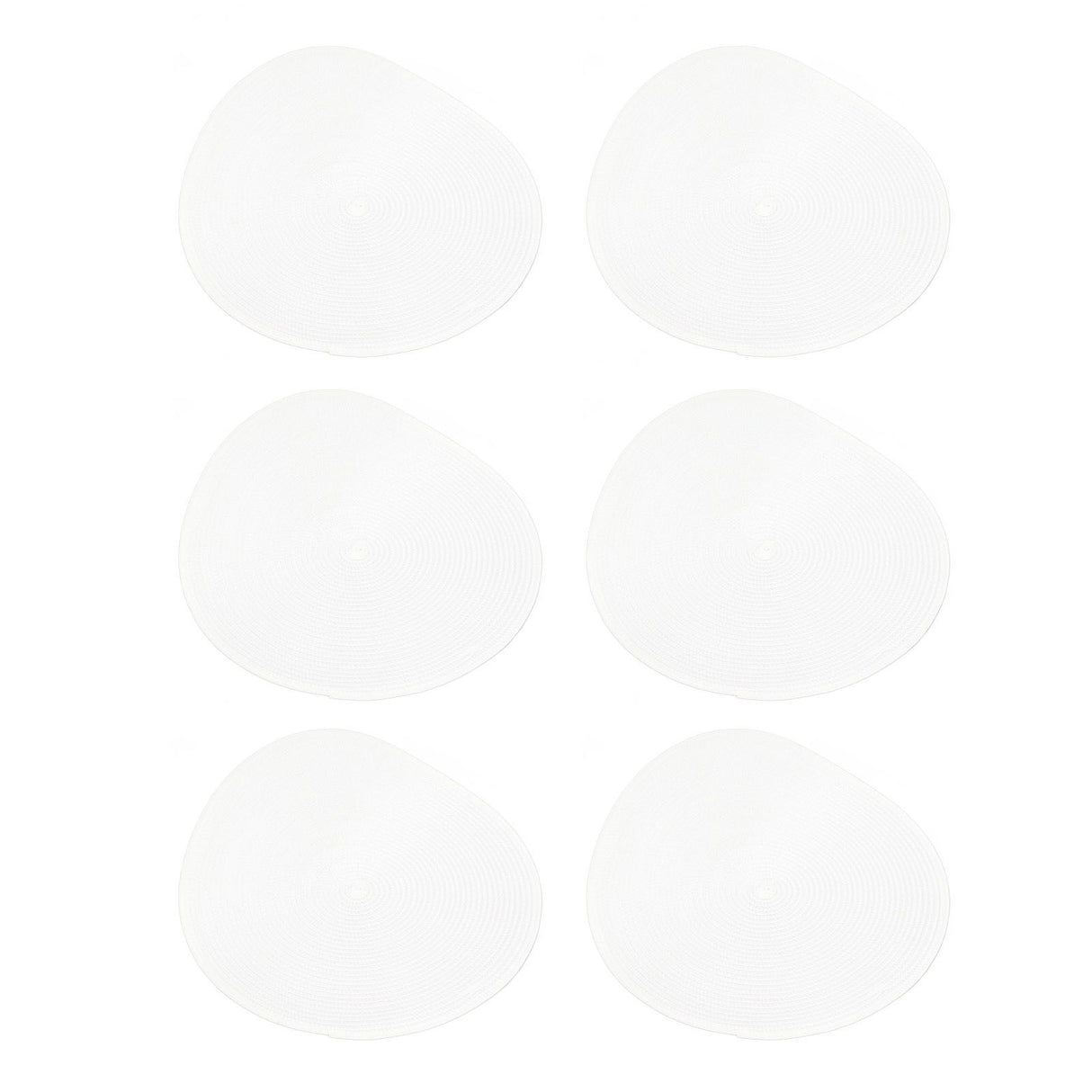6PCS Round Placemat Woven White Table Mat Heat Insulation Easy to Clean Versatile Dining Accessory for Home Kitchen Decor