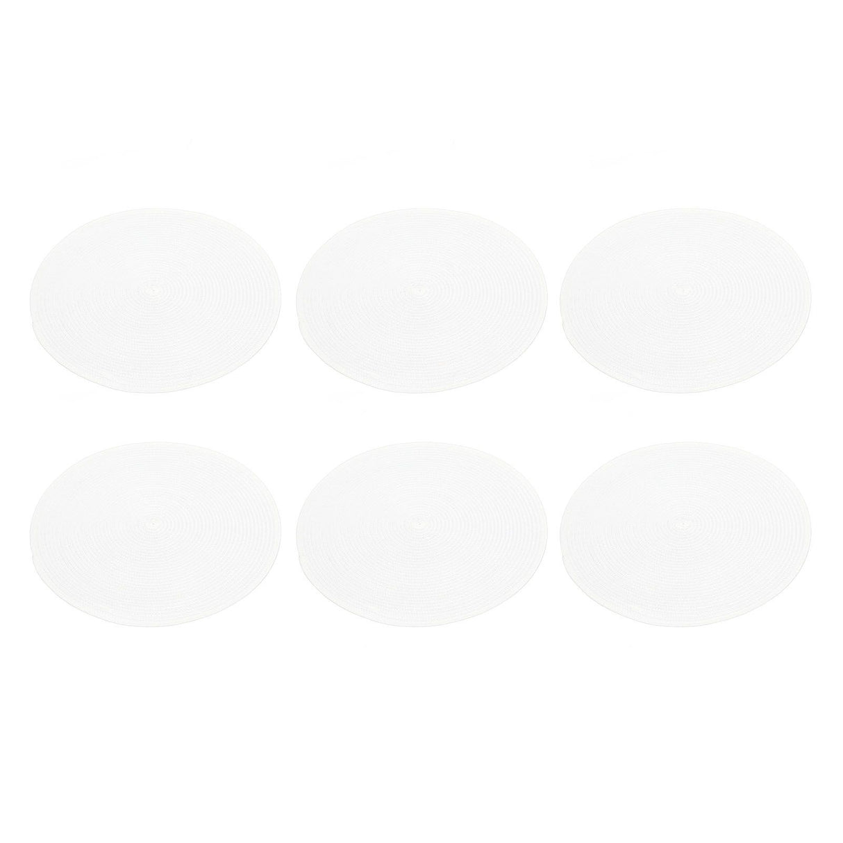 6PCS Round Placemat Woven White Table Mat Heat Insulation Easy to Clean Versatile Dining Accessory for Home Kitchen Decor
