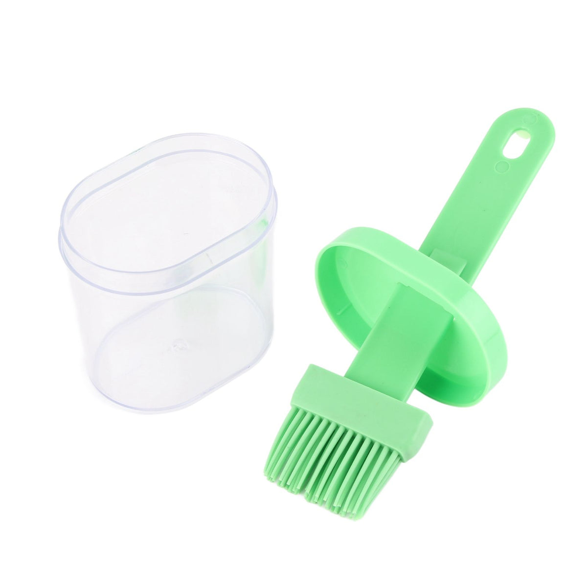 Integrated Silicone Oil Bottle Brush Olive Oil Dispenser Bottle with Silicone Brush for Cooking Baking Barbecue Pickling Green