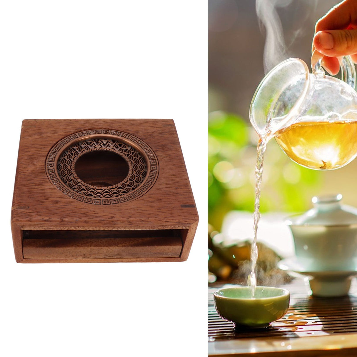 Candle Tea Warmer Japanese Style Walnut Teapot Warmer Home Universal Tea Warmer Stove