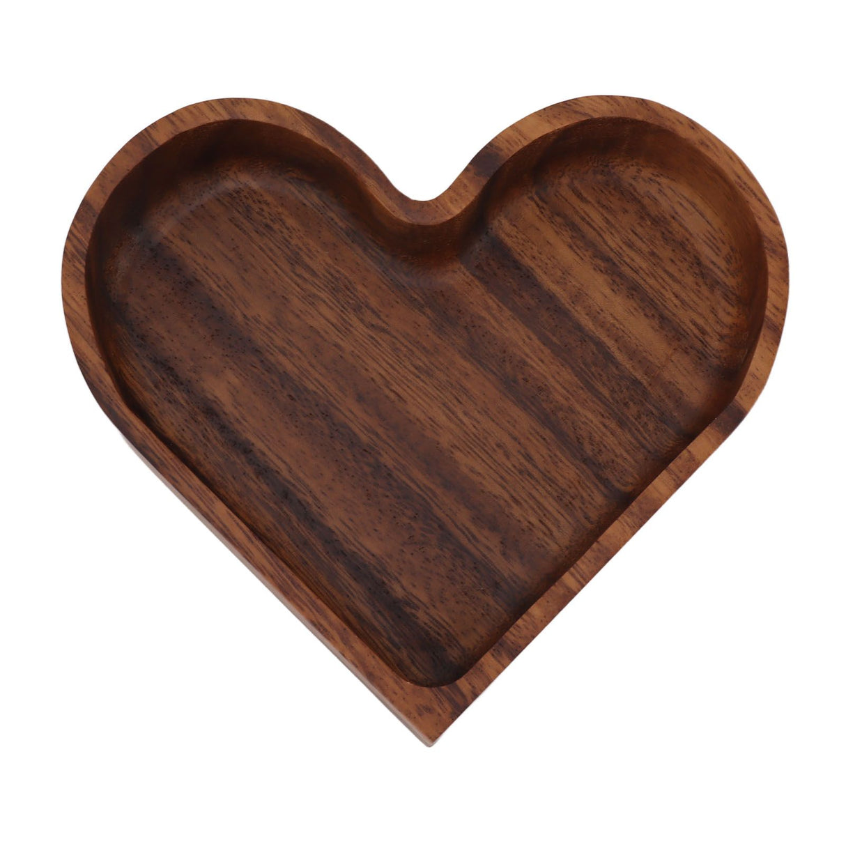 Walnut Fruit Plate Smooth Textured Elegant Wood Serving Tray for Snack Fruit Nut Kitchen Utensils Heart 14.5x14.5cm