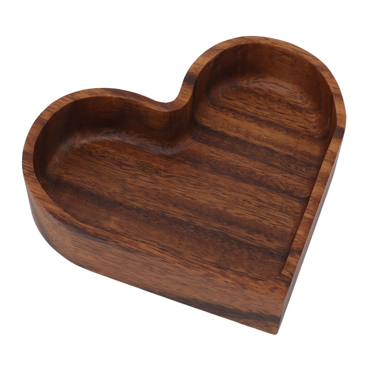 Walnut Fruit Plate Smooth Textured Elegant Wood Serving Tray for Snack Fruit Nut Kitchen Utensils Heart 14.5x14.5cm