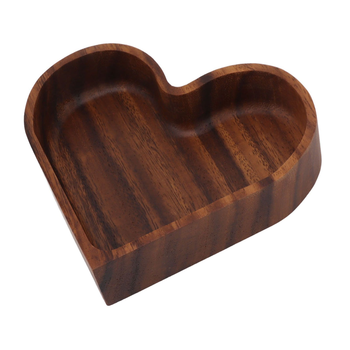 Walnut Fruit Plate Smooth Textured Elegant Wood Serving Tray for Snack Fruit Nut Kitchen Utensils Heart 14.5x14.5cm