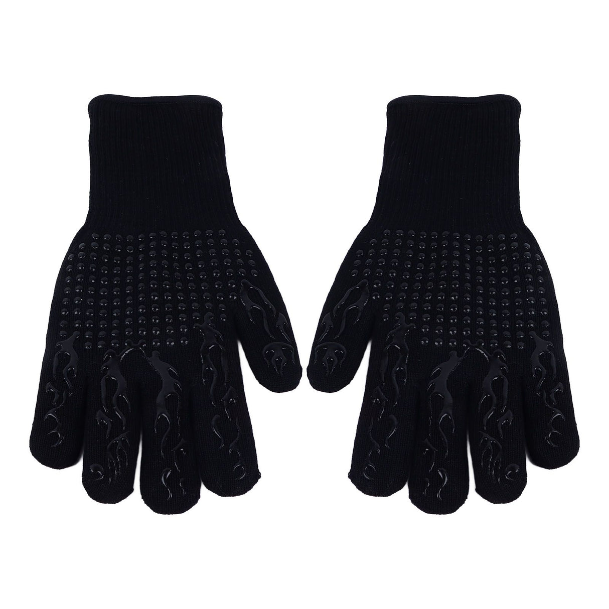 BBQ Gloves Fireproof Heat Resistant Prevent Slip Grilling Gloves for Microwave Oven Barbecue Baking Black