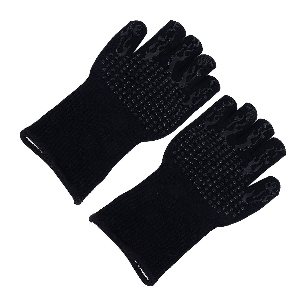 BBQ Gloves Fireproof Heat Resistant Prevent Slip Grilling Gloves for Microwave Oven Barbecue Baking Black