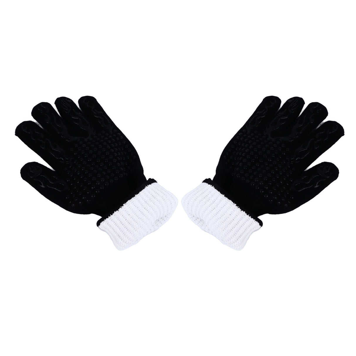 BBQ Gloves Fireproof Heat Resistant Prevent Slip Grilling Gloves for Microwave Oven Barbecue Baking Black