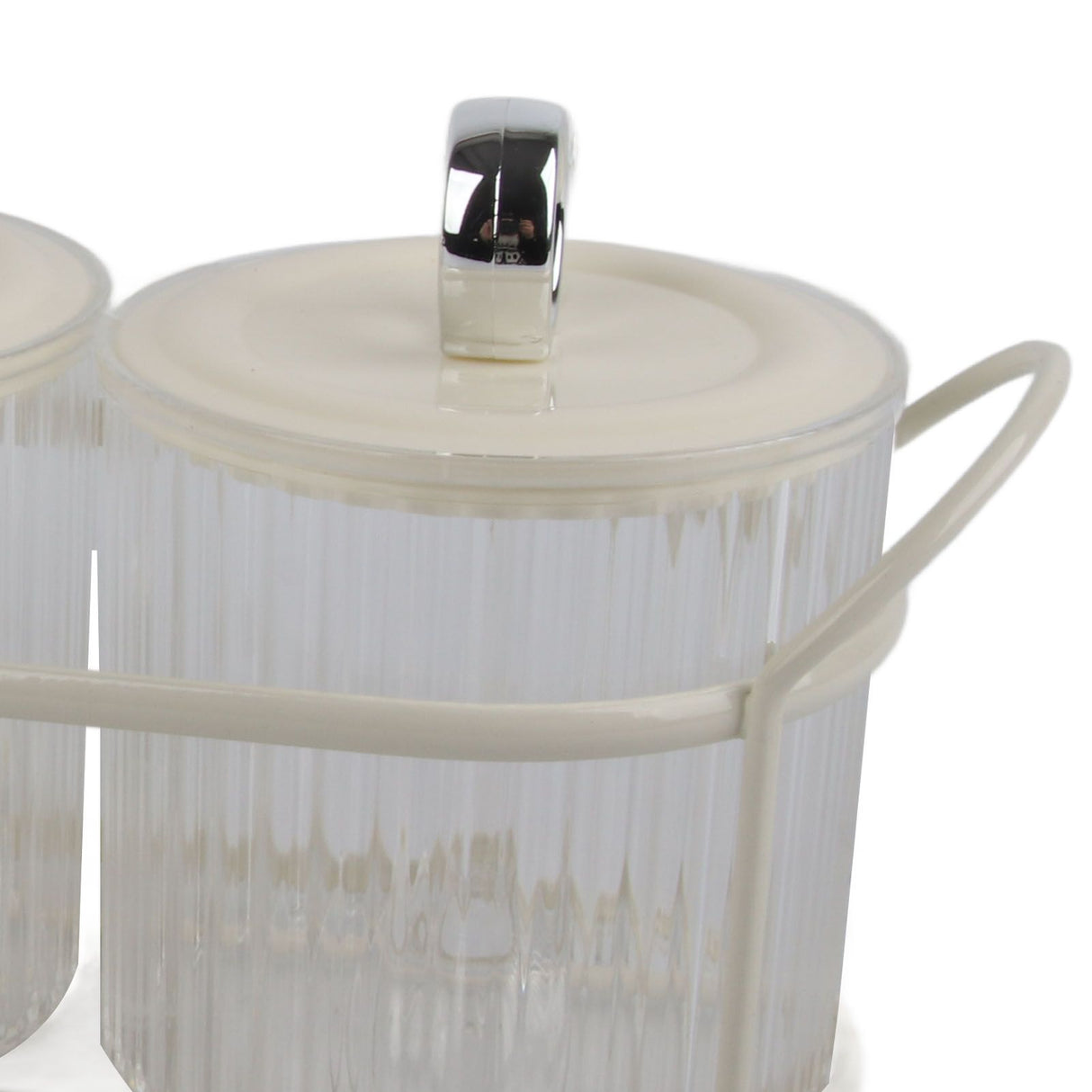 Spice Box Set Nordic Style Visual Innovative Household Movable Kitchen Spice Pot with Iron Rack and Spoon 3PCS Set