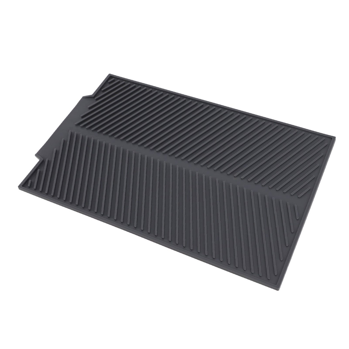 Silicone Dish Drying Mat Anti Slip Shock Proof Easy To Clean Kitchen Counter Drying Mat for Dish Bowl Fork S 39x25cm