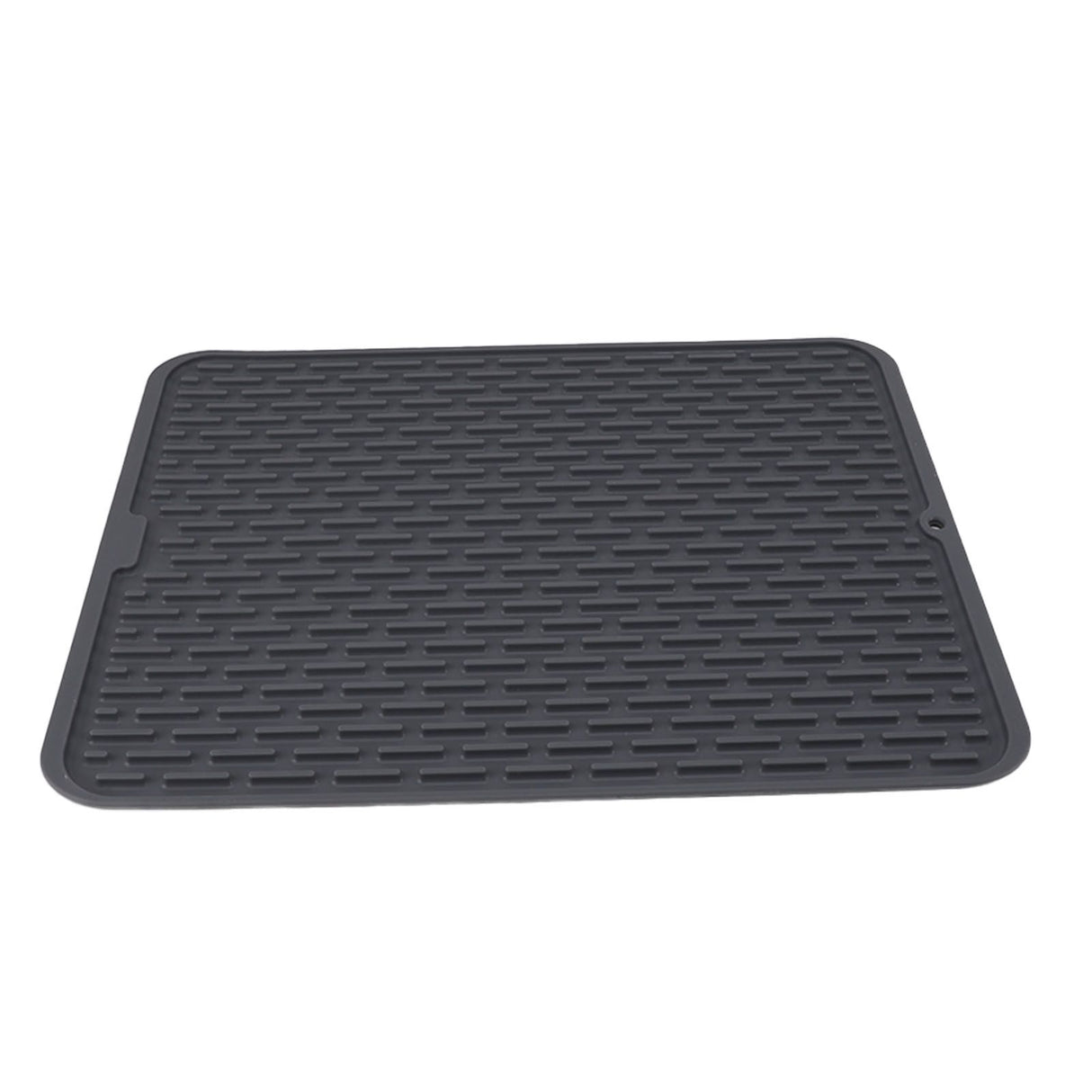 Rectangular Silicone Dish Drying Mat Heat Insulation Anti Slip Dish Drying Mat with Built in Drain Lip for Kitchen Counter Small Size