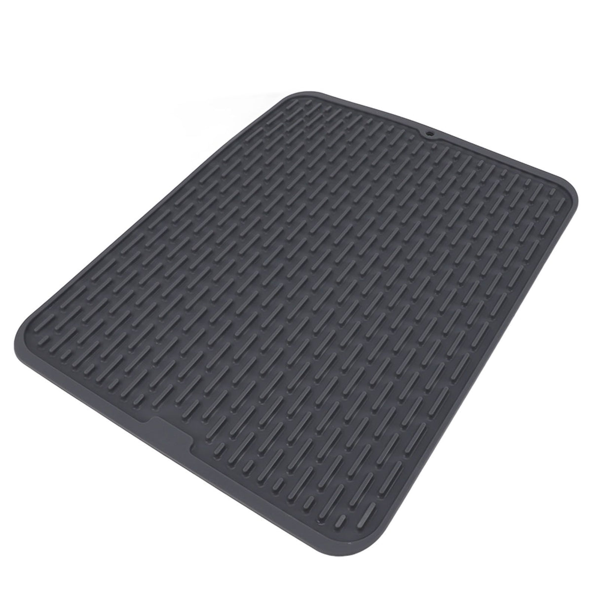 Rectangular Silicone Dish Drying Mat Heat Insulation Anti Slip Dish Drying Mat with Built in Drain Lip for Kitchen Counter Small Size