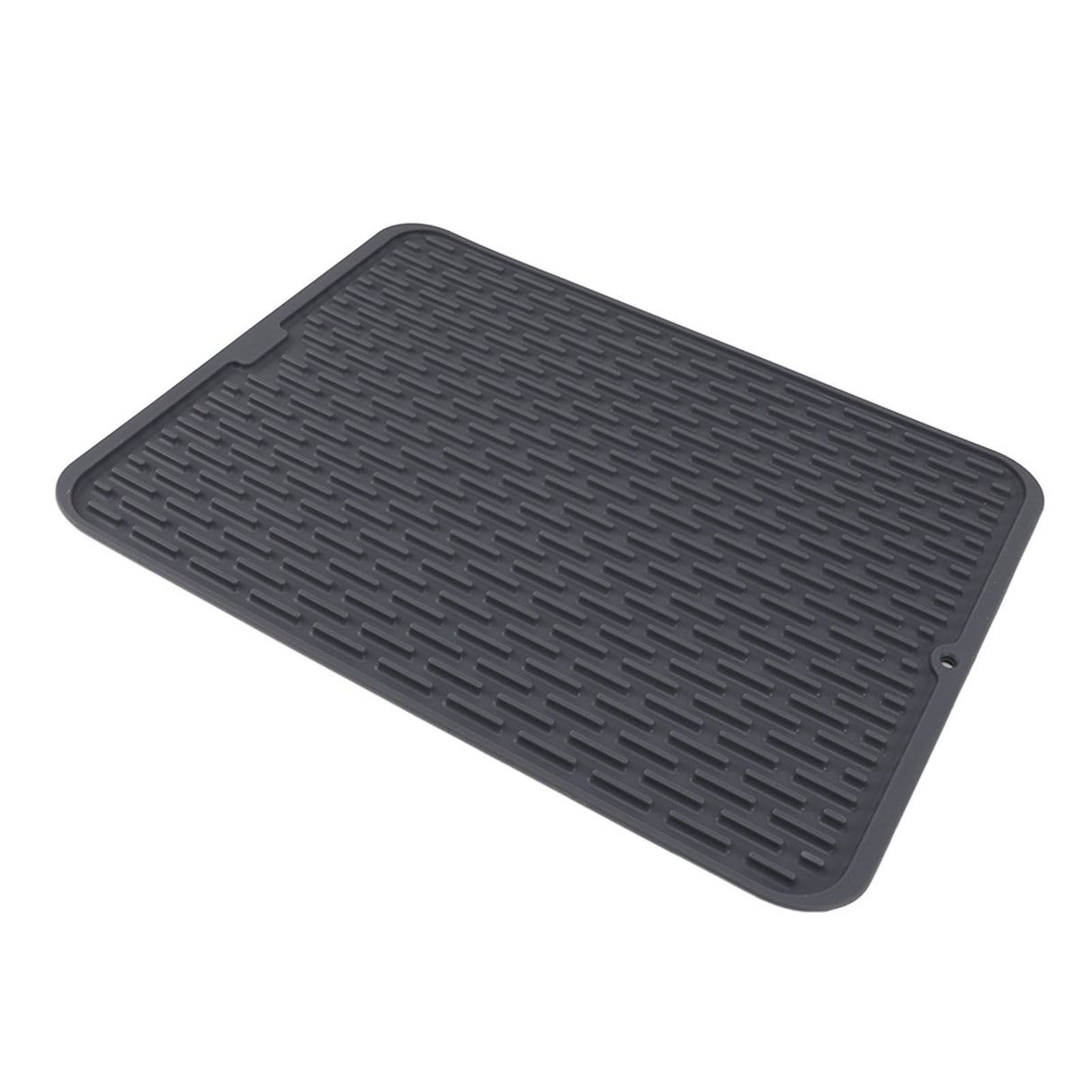 Rectangular Silicone Dish Drying Mat Heat Insulation Anti Slip Dish Drying Mat with Built in Drain Lip for Kitchen Counter Small Size