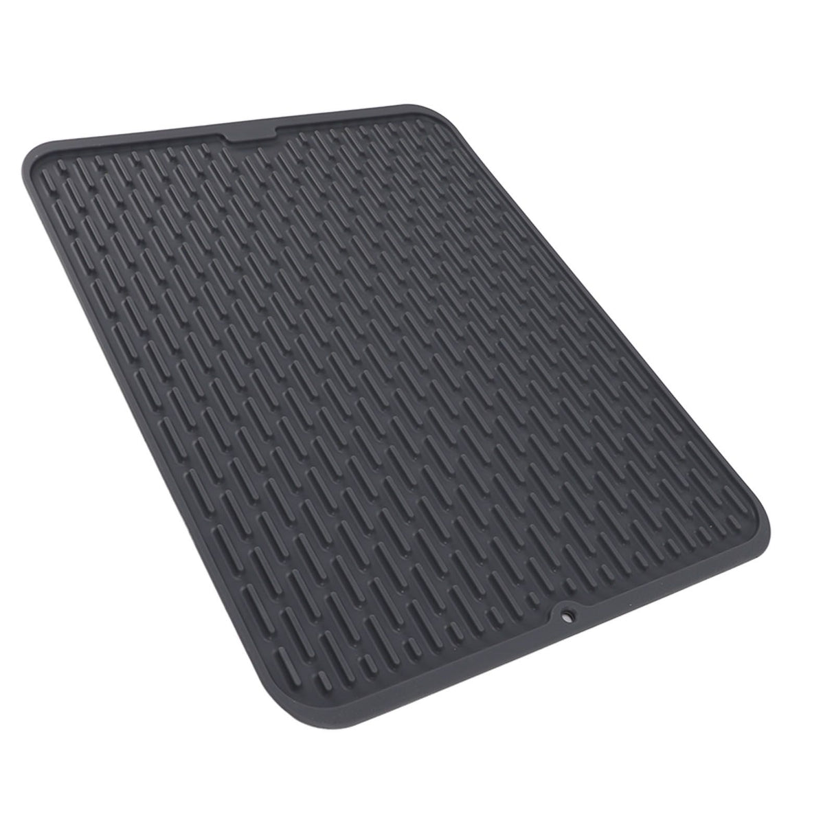 Rectangular Silicone Dish Drying Mat Heat Insulation Anti Slip Dish Drying Mat with Built in Drain Lip for Kitchen Counter Small Size