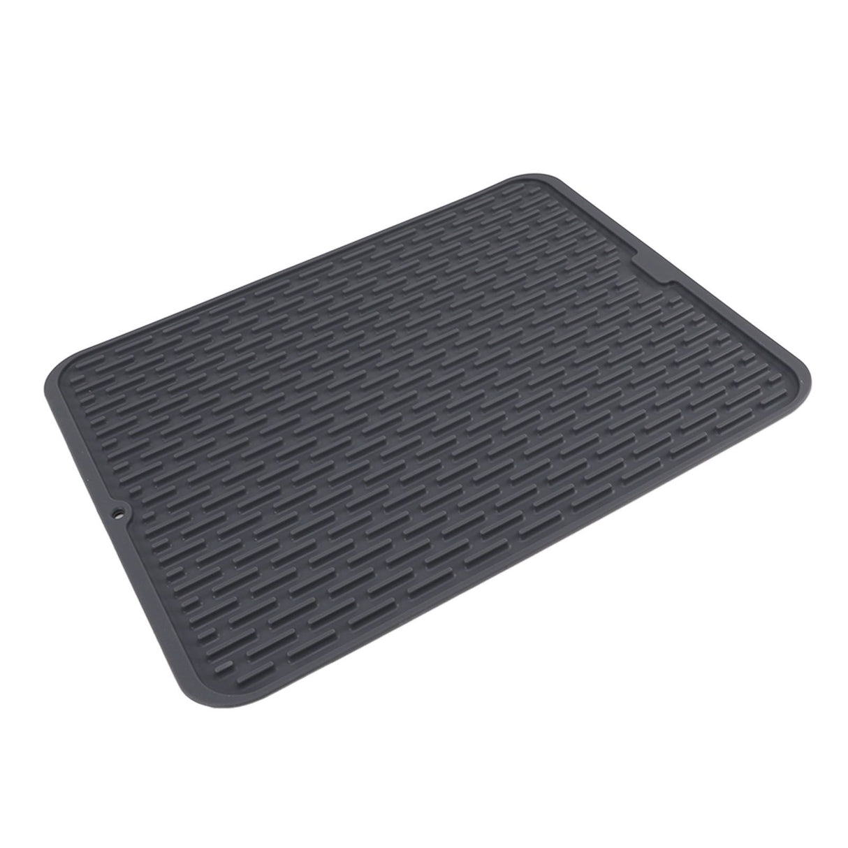 Rectangular Silicone Dish Drying Mat Heat Insulation Anti Slip Dish Drying Mat with Built in Drain Lip for Kitchen Counter Small Size