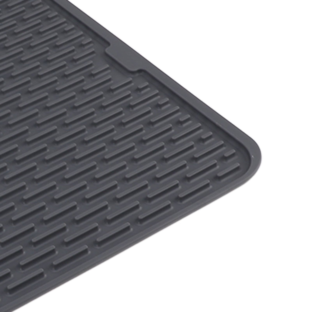 Rectangular Silicone Dish Drying Mat Heat Insulation Anti Slip Dish Drying Mat with Built in Drain Lip for Kitchen Counter Small Size