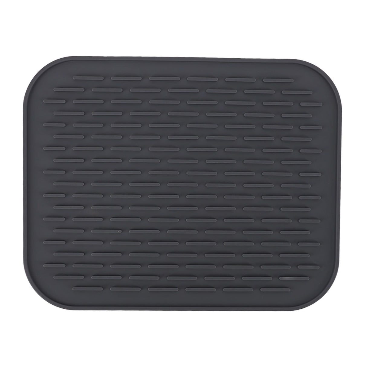 Rectangular Silicone Dish Drying Mat Heat Insulation Anti Slip Dish Drying Mat with Built in Drain Lip for Kitchen Counter Large Size