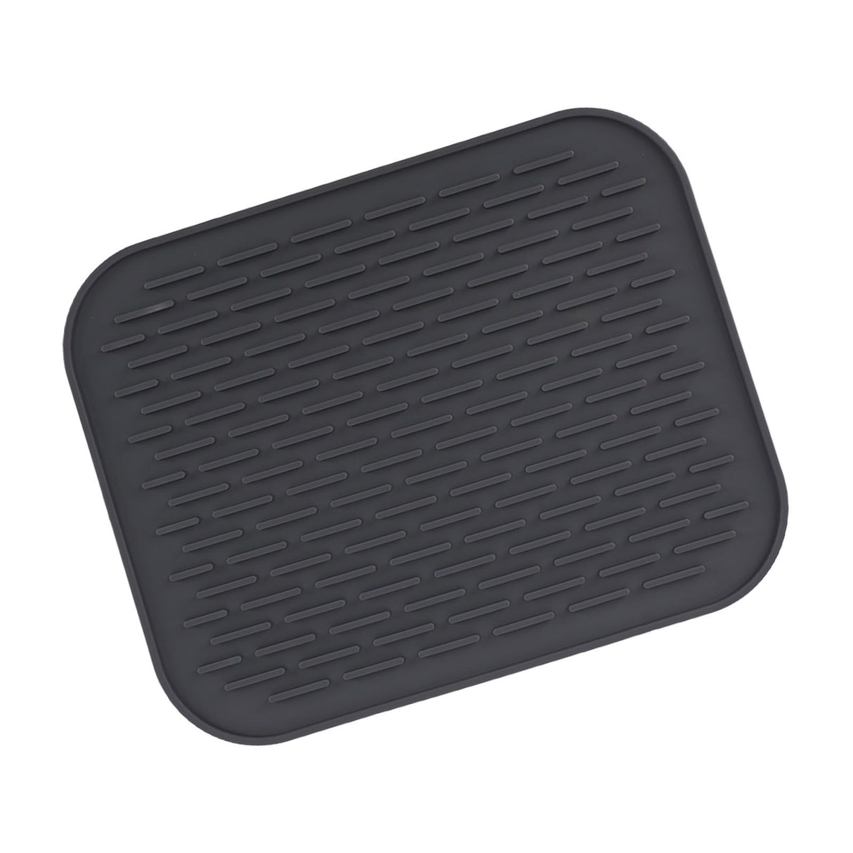 Rectangular Silicone Dish Drying Mat Heat Insulation Anti Slip Dish Drying Mat with Built in Drain Lip for Kitchen Counter Large Size
