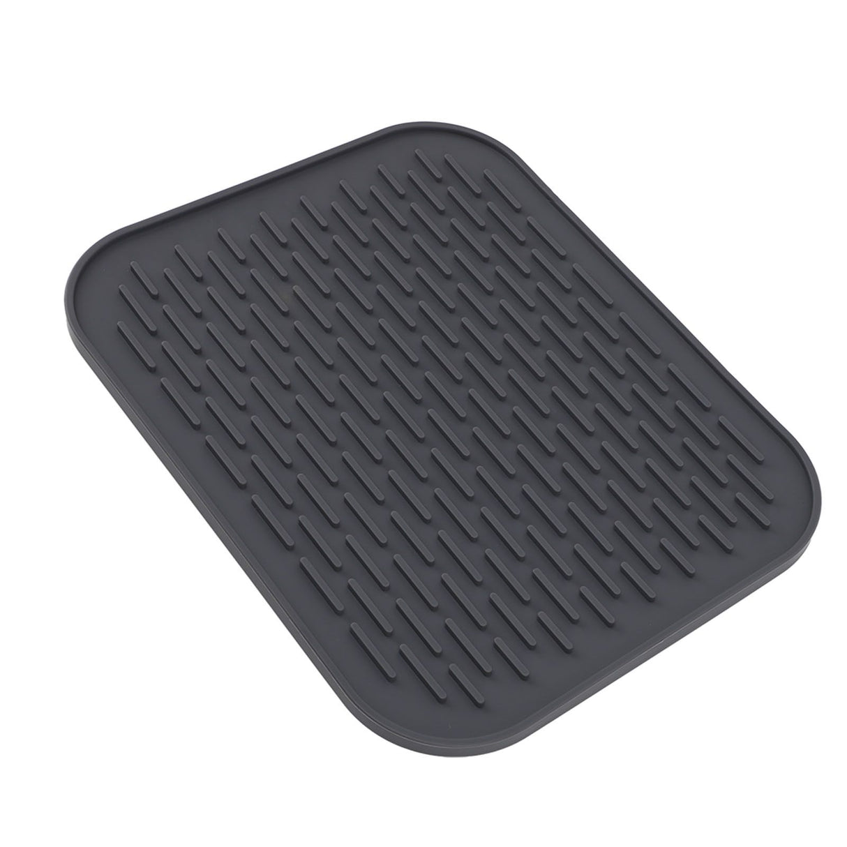 Rectangular Silicone Dish Drying Mat Heat Insulation Anti Slip Dish Drying Mat with Built in Drain Lip for Kitchen Counter Large Size