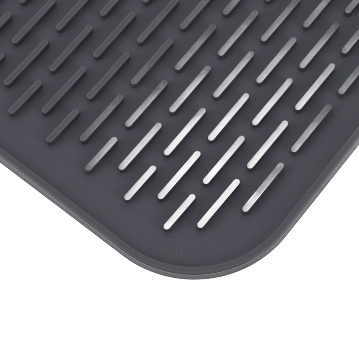 Rectangular Silicone Dish Drying Mat Heat Insulation Anti Slip Dish Drying Mat with Built in Drain Lip for Kitchen Counter Large Size