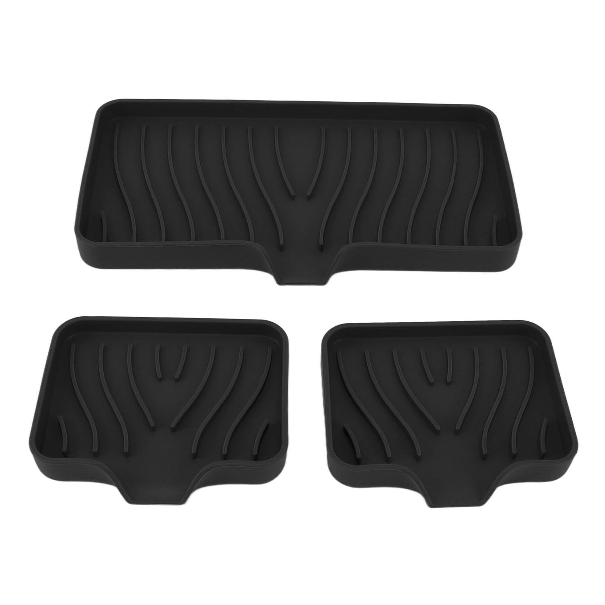 Kitchen Soap Tray Countertop Silicone Sink Deflector Sponge Holder for Bathroom Toilet Black