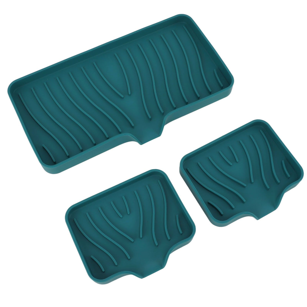 Kitchen Soap Tray Countertop Silicone Sink Deflector Sponge Holder for Bathroom Toilet Green