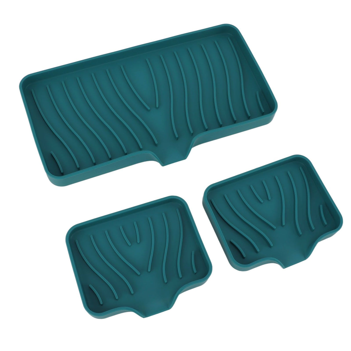 Kitchen Soap Tray Countertop Silicone Sink Deflector Sponge Holder for Bathroom Toilet Green